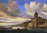 Salomon van Ruysdael River View of Nijmegen with the Valkhof painting